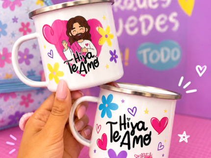 Mug peltre "Hija te amo"